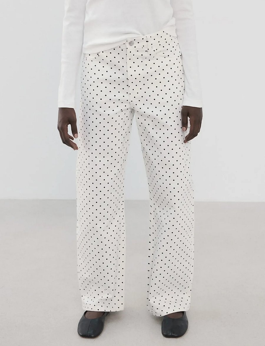 Mango - Polka dot balloon jeans - barrel jeans - white - 0