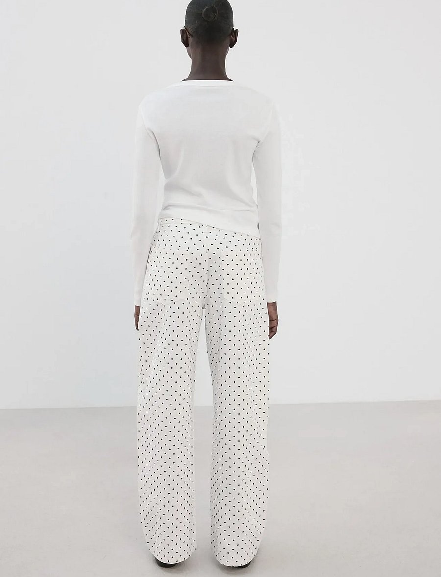 Mango - Polka dot balloon jeans - barrel jeans - white - 2