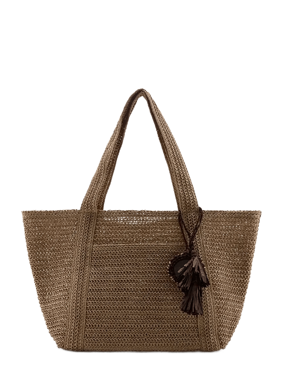 Mango - Natural fibre tote bag - totes - light beige - 0