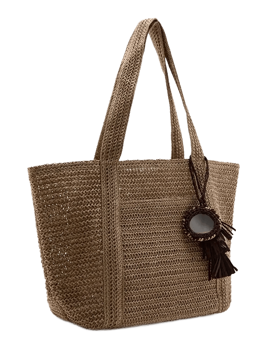 Mango - Natural fibre tote bag - totes - light beige - 1