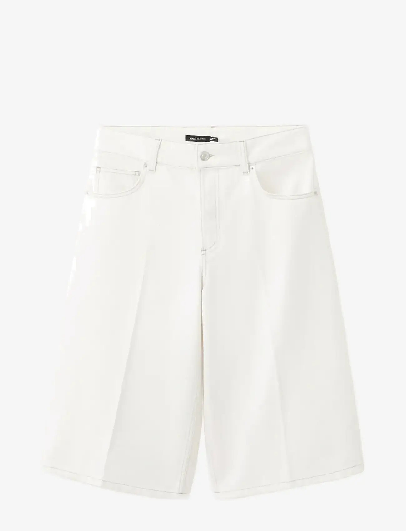 Mango - Straight mid-rise denim Bermuda shorts - bermudashorts - natural white - 1