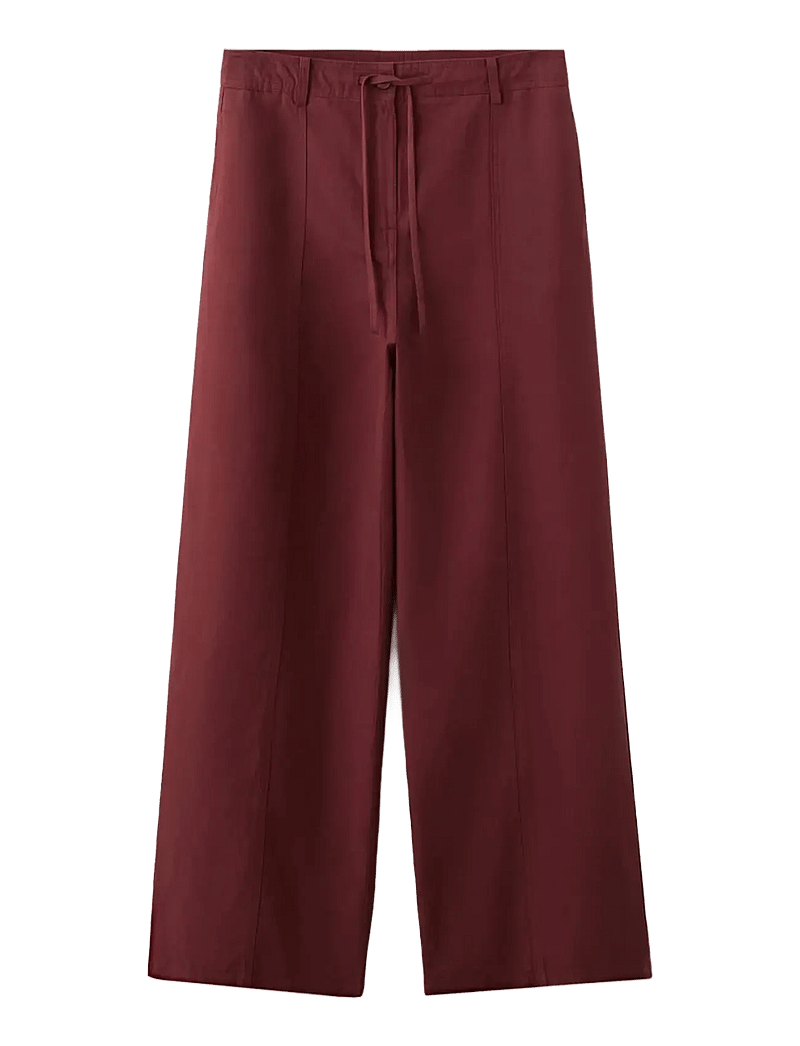 Mango - Straight-fit lyocell trousers - bukser med brede ben - medium orange - 1