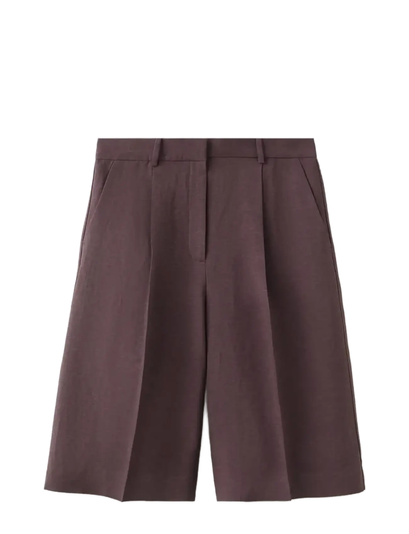 Mango Straight linen Bermuda shorts - Visa allt - MEDIUM PURPLE / purple