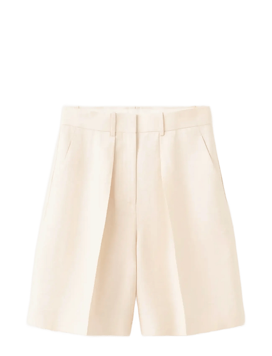 Mango - Straight-fit lyocell bermuda shorts - bermudashorts - light beige - 1