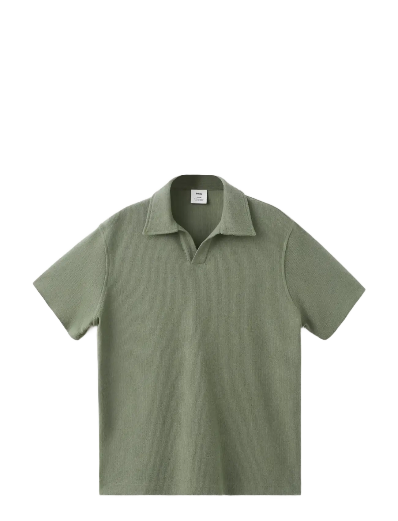 Mango Regular-fit textured polo shirt - Strickmode - MEDIUM GREEN / khaki/green