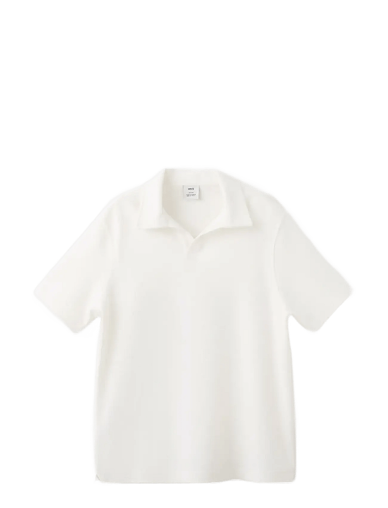 Mango - Regular-fit textured polo shirt - polostrik - white - 1