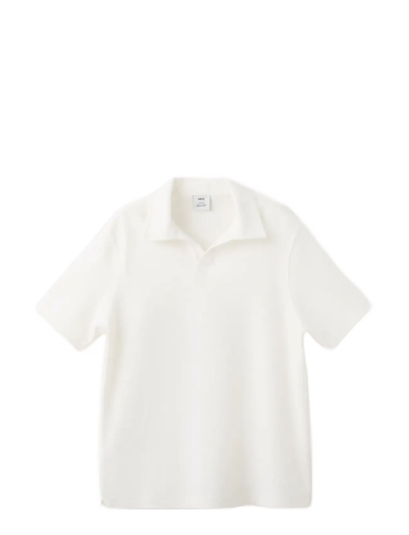 Mango Regular-fit textured polo shirt - Mango - WHITE / cream