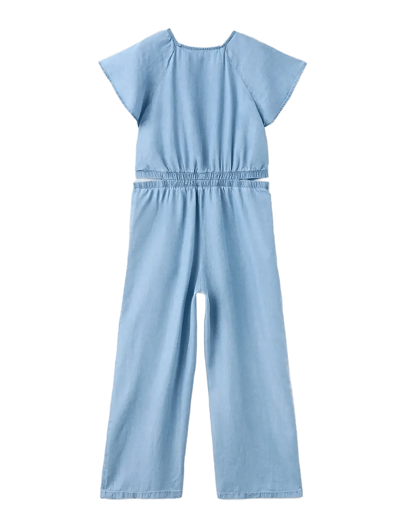 Mango - Lyocell jumpsuit with slit details - buksedragter - open blue - 1
