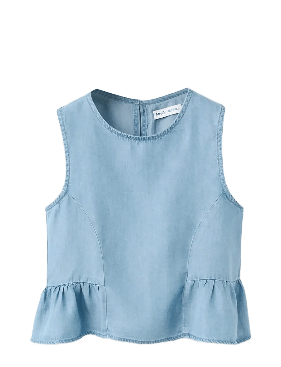 Mango - Lyocell bow blouse - blusar & tunikor - open blue - 0