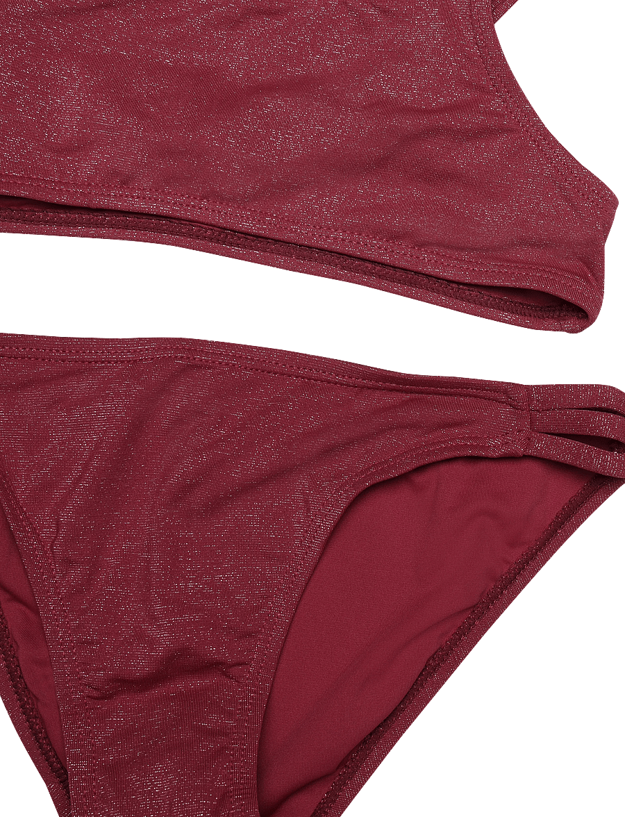 Mango - Asymmetric shimmer bikini - bikinis - dark red - 2