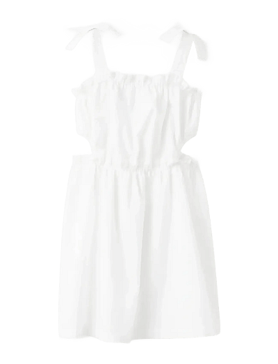 Mango Cotton cut-out dress - Klänningar & Kjolar - WHITE / white