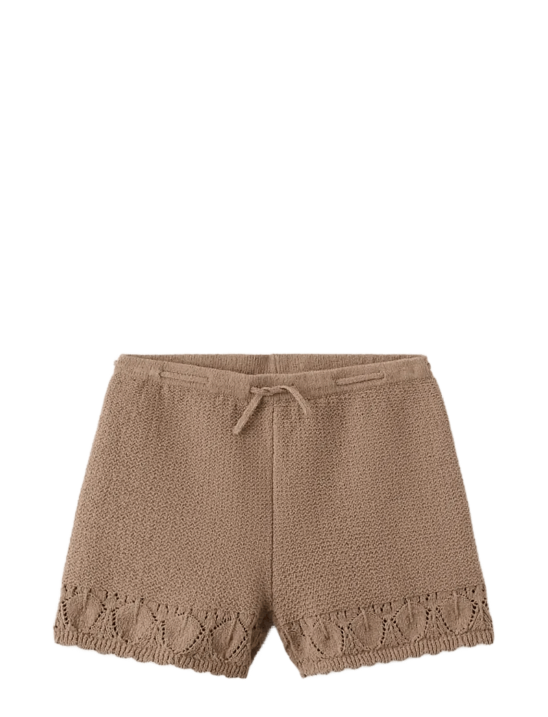 Mango - Crochet shorts with scalloped details - casual shorts - brown - 0