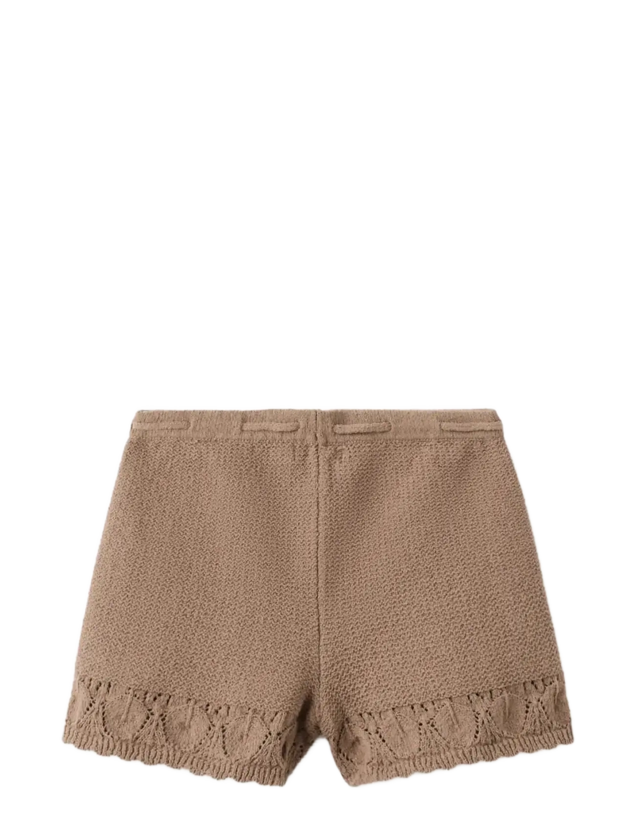 Mango - Crochet shorts with scalloped details - gode sommertilbud - brown - 1