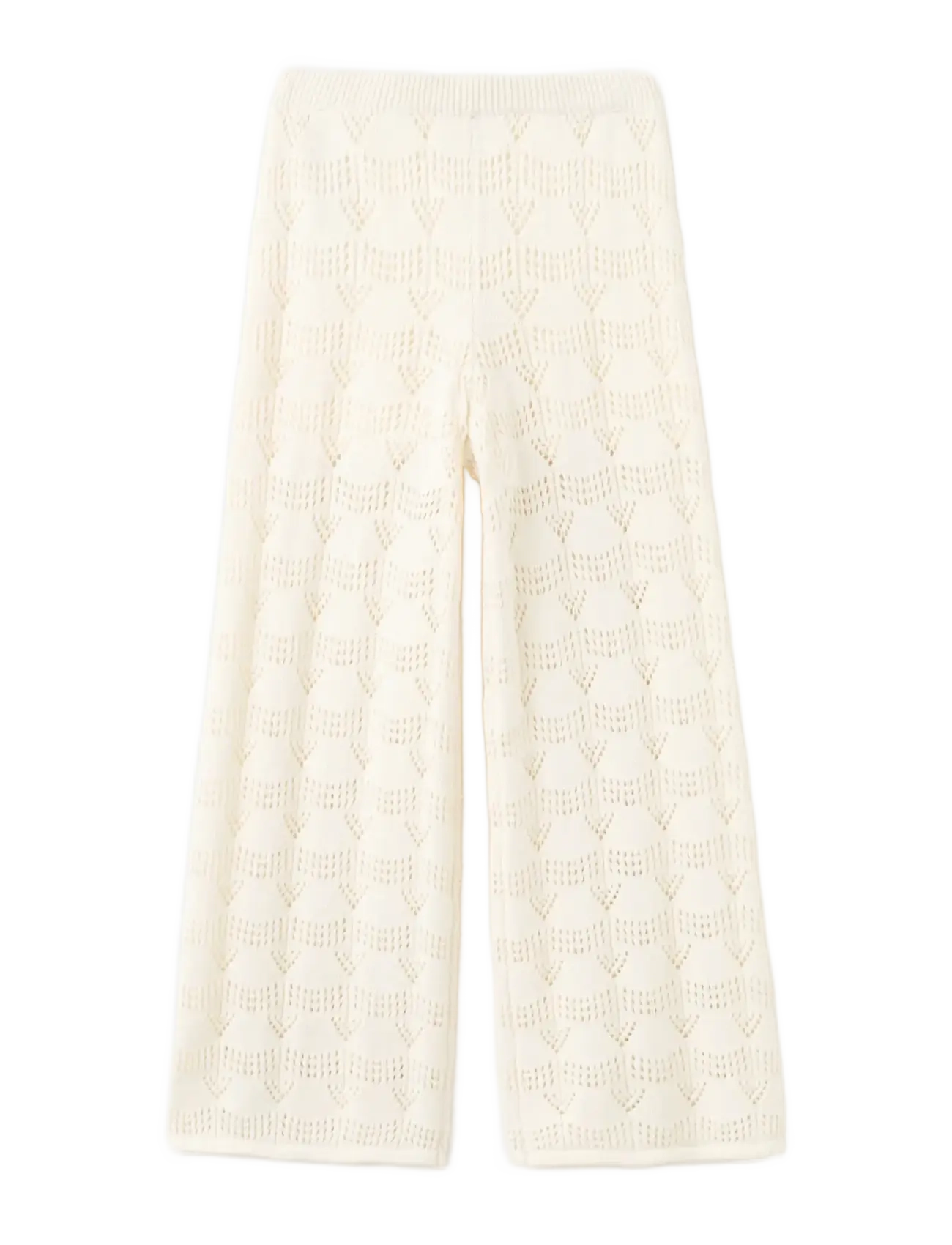 MANGO Openwork Knit Long Hosen Cream - 7-8 - Kinder