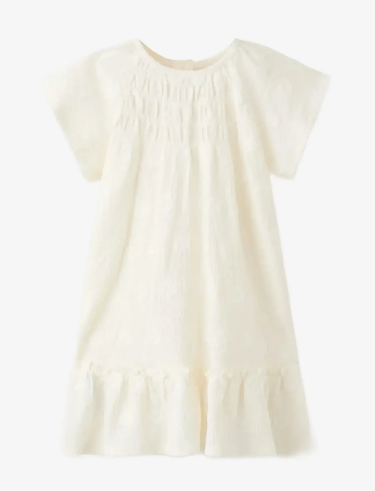 Mango - Flowy dress with embroidered details - kortærmede babykjoler - natural white - 0