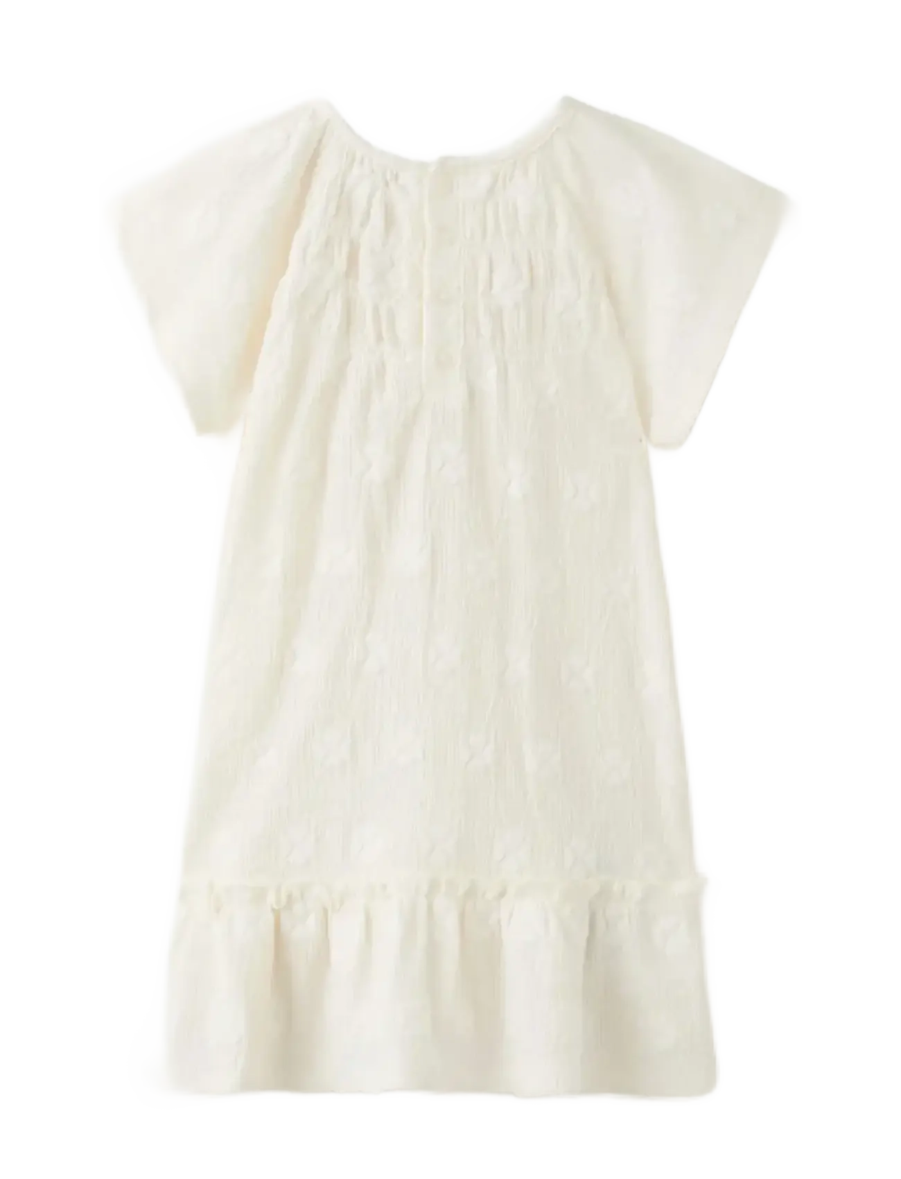 Mango - Flowy dress with embroidered details - kortärmade babyklänningar - natural white - 1