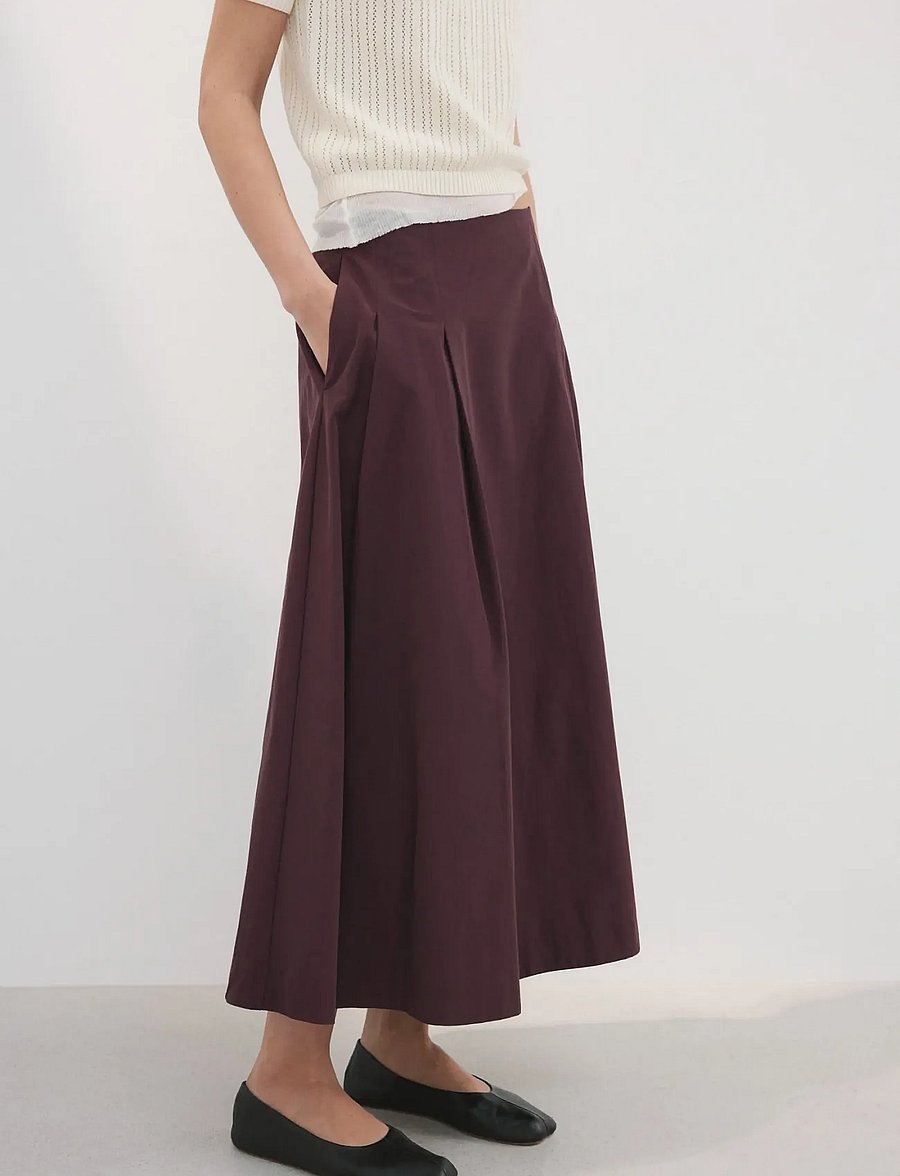 Mango - Flared midi-skirt - midi nederdele - dark red - 0