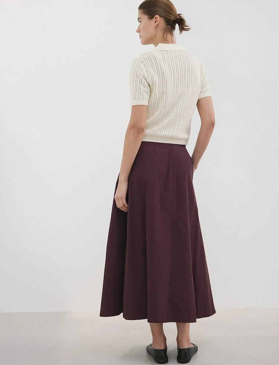 Mango - Flared midi-skirt - midi nederdele - dark red - 2