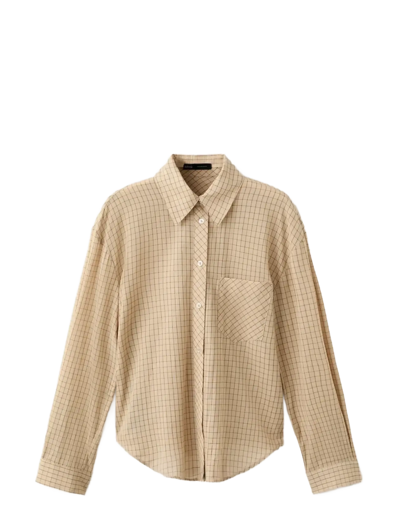 Mango - 100% cotton checked shirt - langærmede skjorter - brown - 1