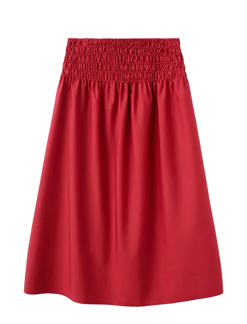 Mango - Lyocell skirt with ruched waist - midi nederdele - red - 0