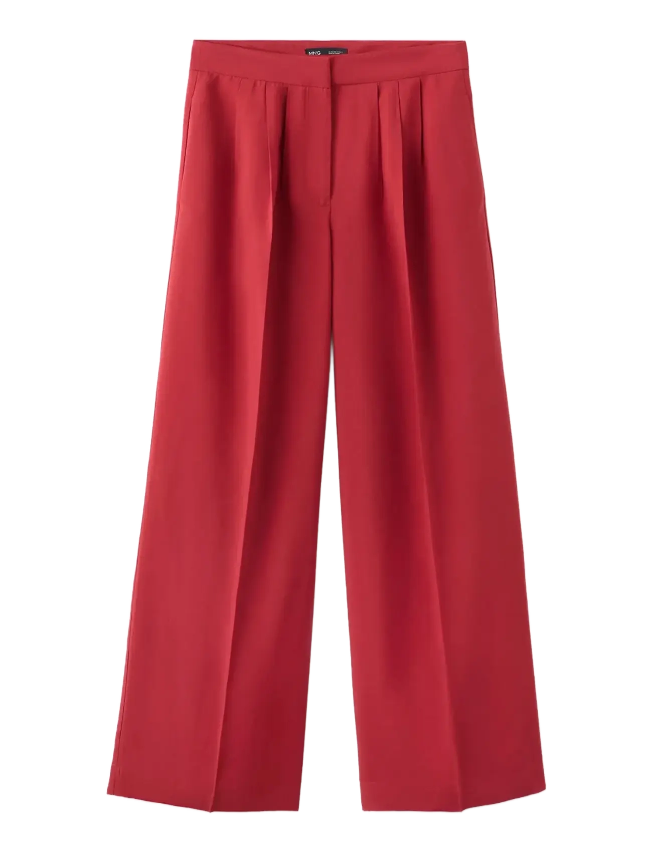 Mango Straight Lyocell Trousers, 32, Red, Bukser > Lige Ben, Dame