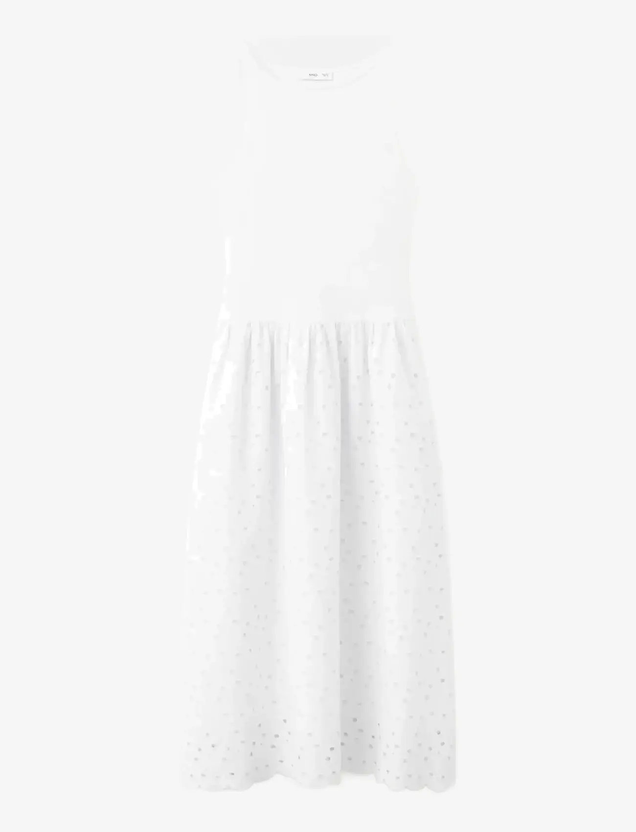 Mango - A-line dress with broderie anglaise embroidery - konfirmation - white - 1