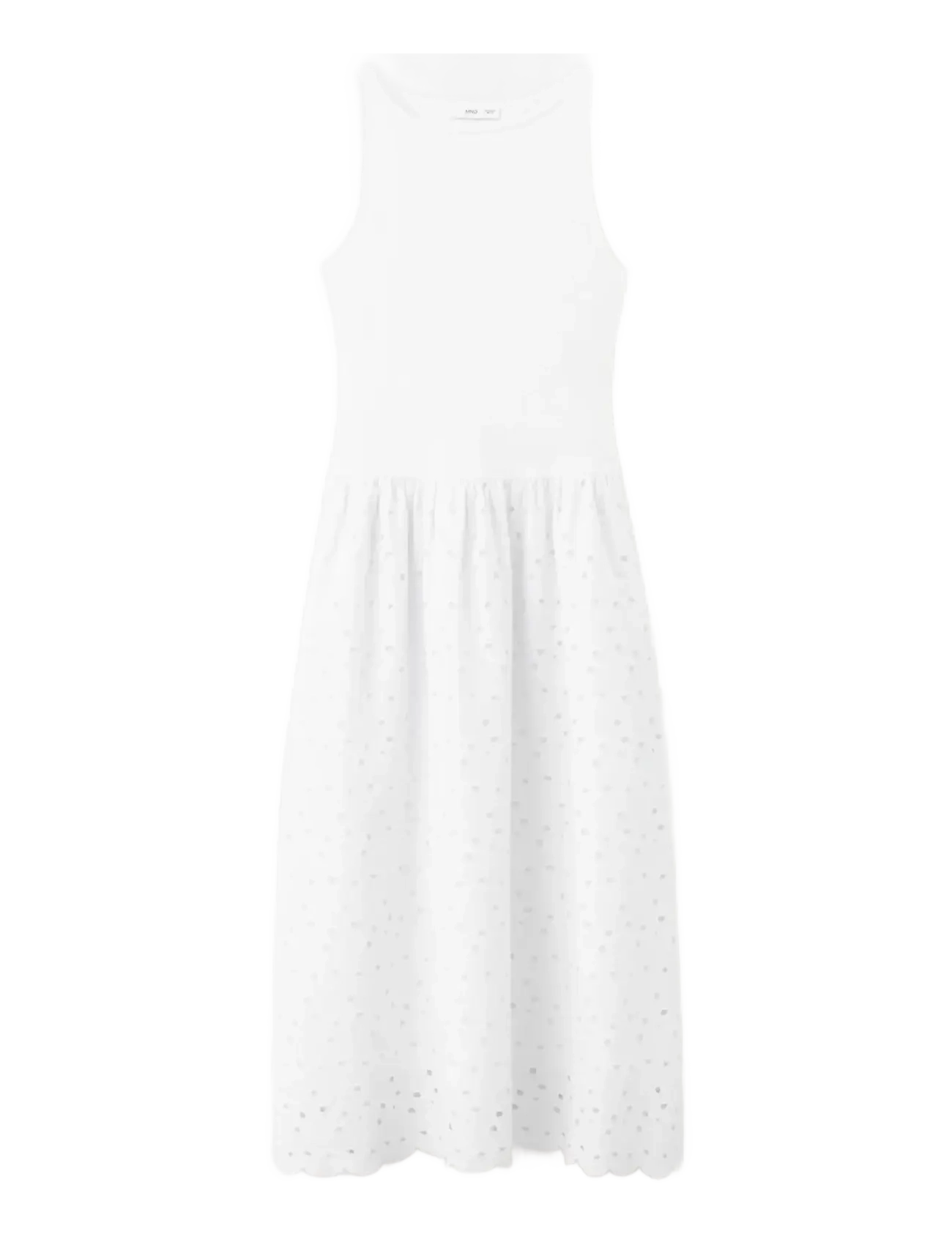 Mango - A-line dress with broderie anglaise embroidery - konfirmation - white - 1