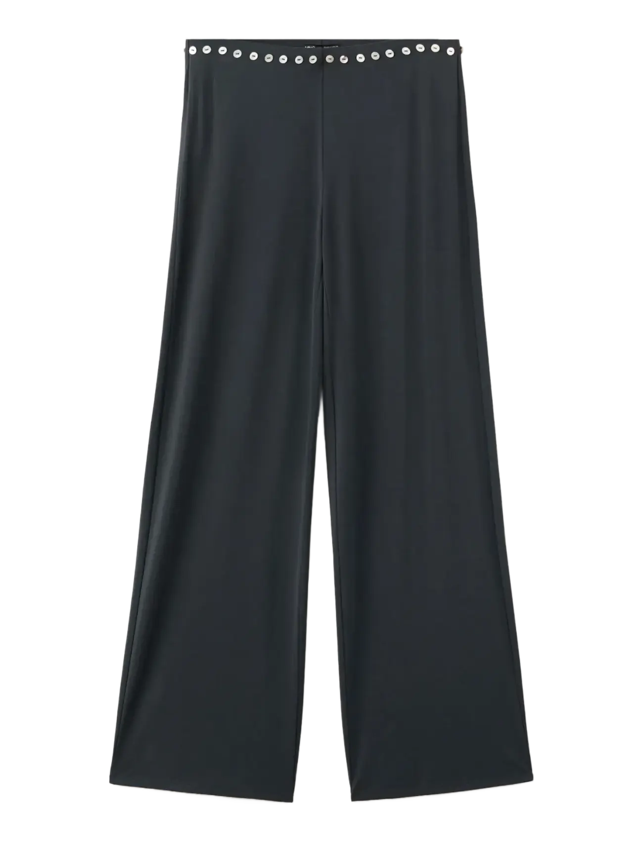MANGO Straight Hosen With Bestickt Buttons Grau - L - Damen