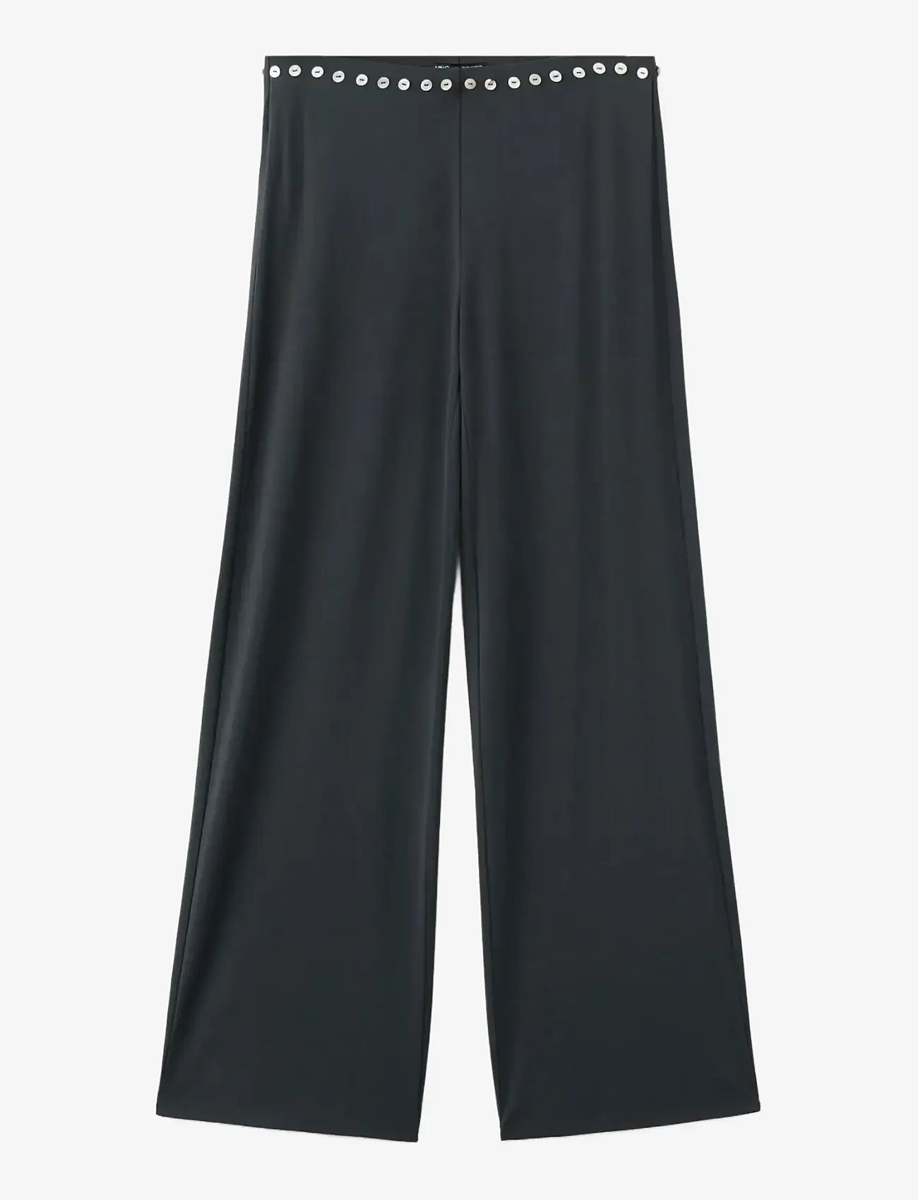Mango - Straight trousers with embroidered buttons - raka byxor - charcoal - 1