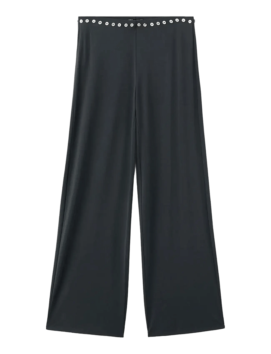 Mango - Straight trousers with embroidered buttons - bukser med lige ben - charcoal - 1