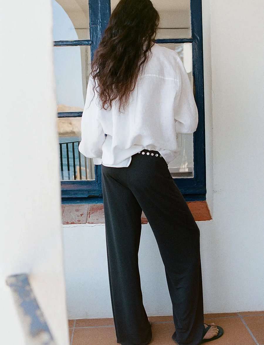 Mango - Straight trousers with embroidered buttons - bukser med lige ben - charcoal - 2