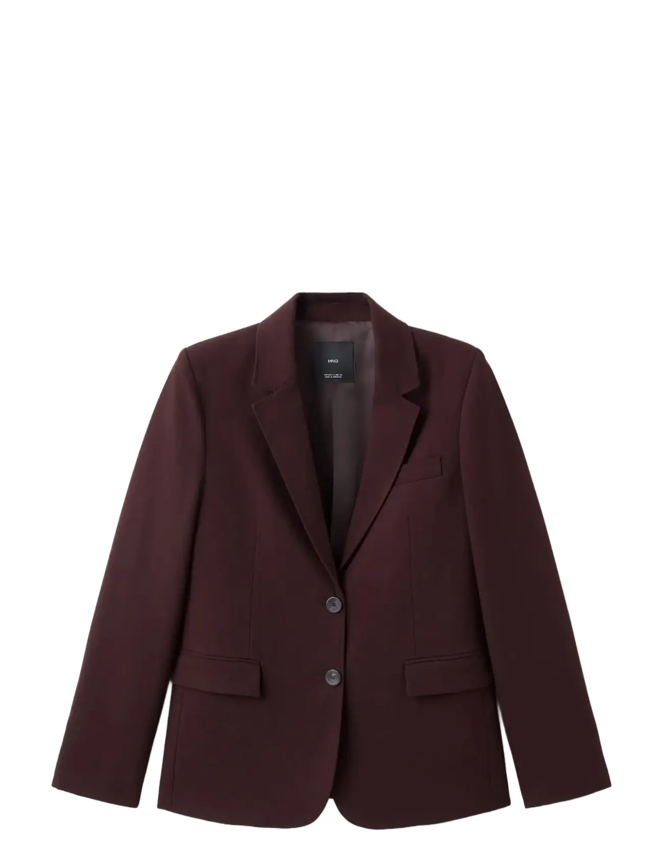 Mango Straight-fit suit blazer - Transitional Layering - DARK RED / burgundy