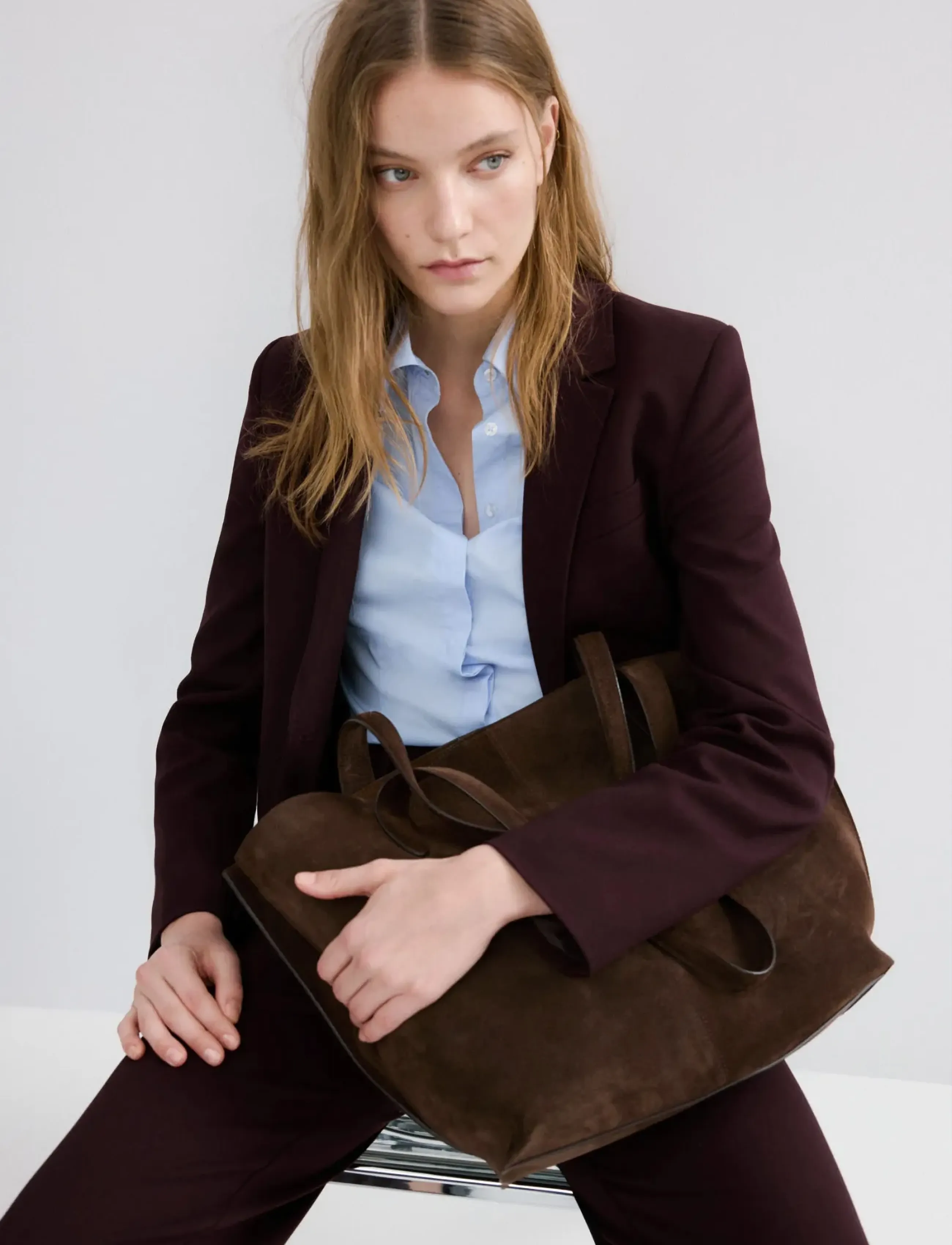 Mango Straight-Fit Suit Blazer, XS, Burgundy, Blazere > Enkeltradede Blazere, Dame