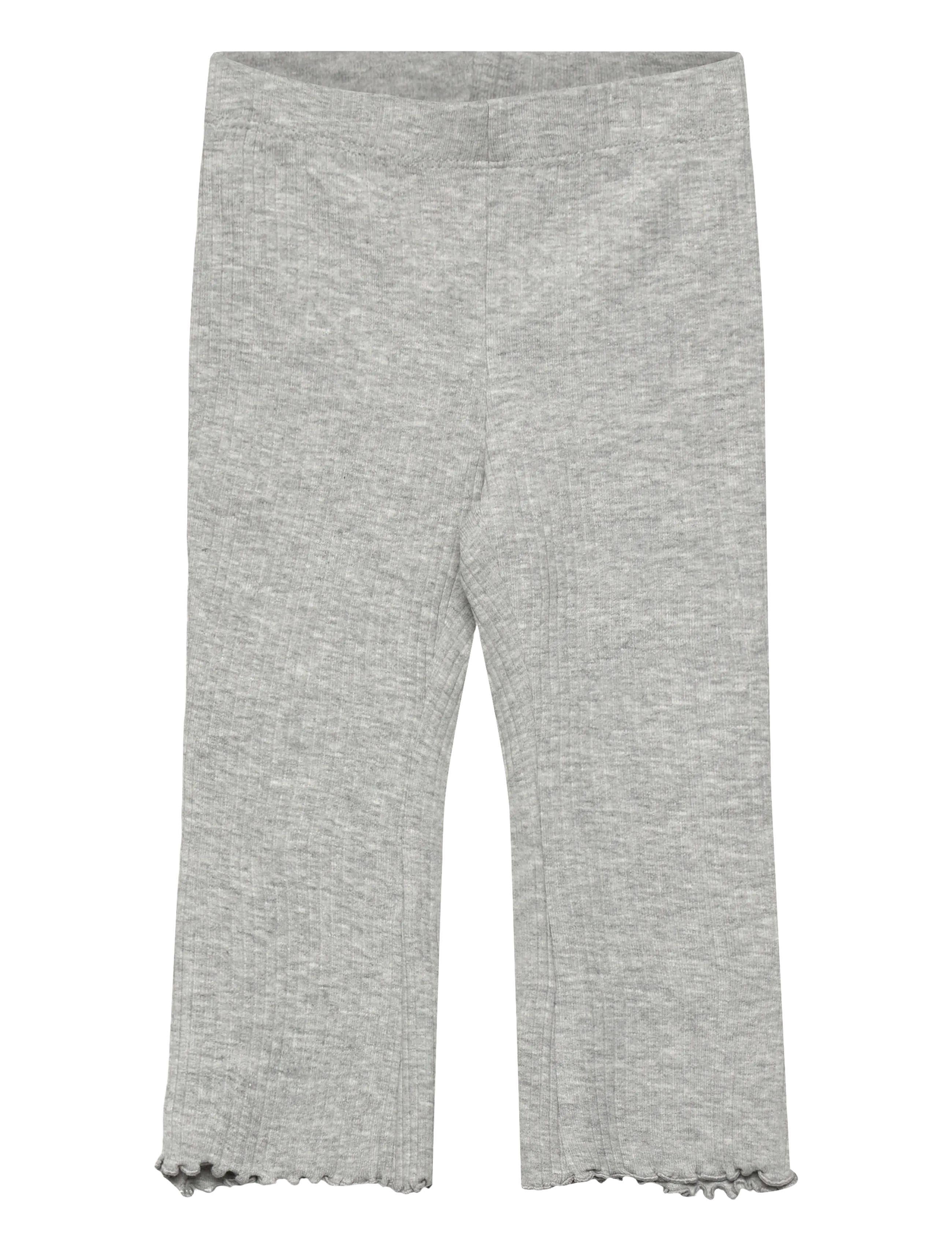 Mango Ribbed Flared Leggings, Børn, Ribbet Flared Leggings, Grå, Str: 3-4