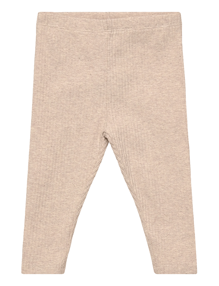 Mango - Cotton ribbed leggings - leggings - lt pastel brown - 0