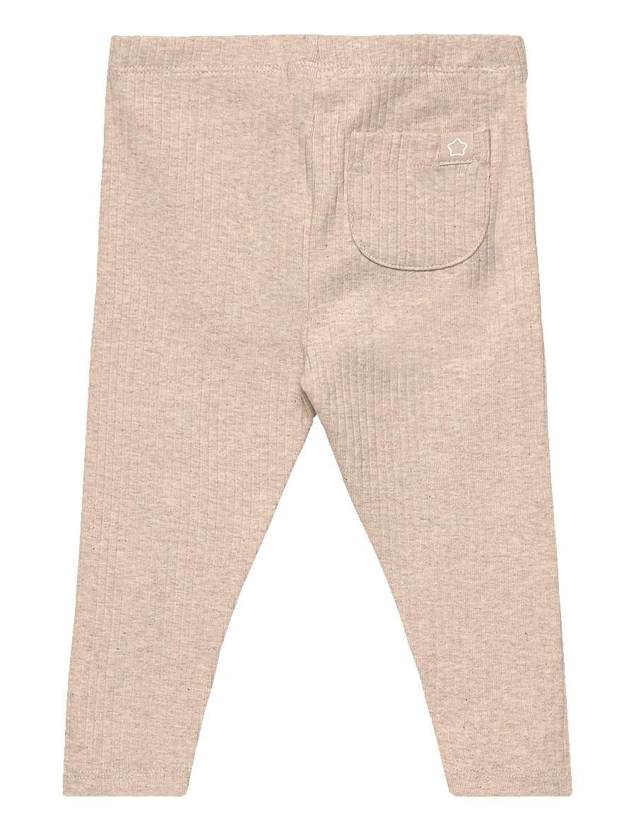 Mango - Cotton ribbed leggings - leggings - lt pastel brown - 1