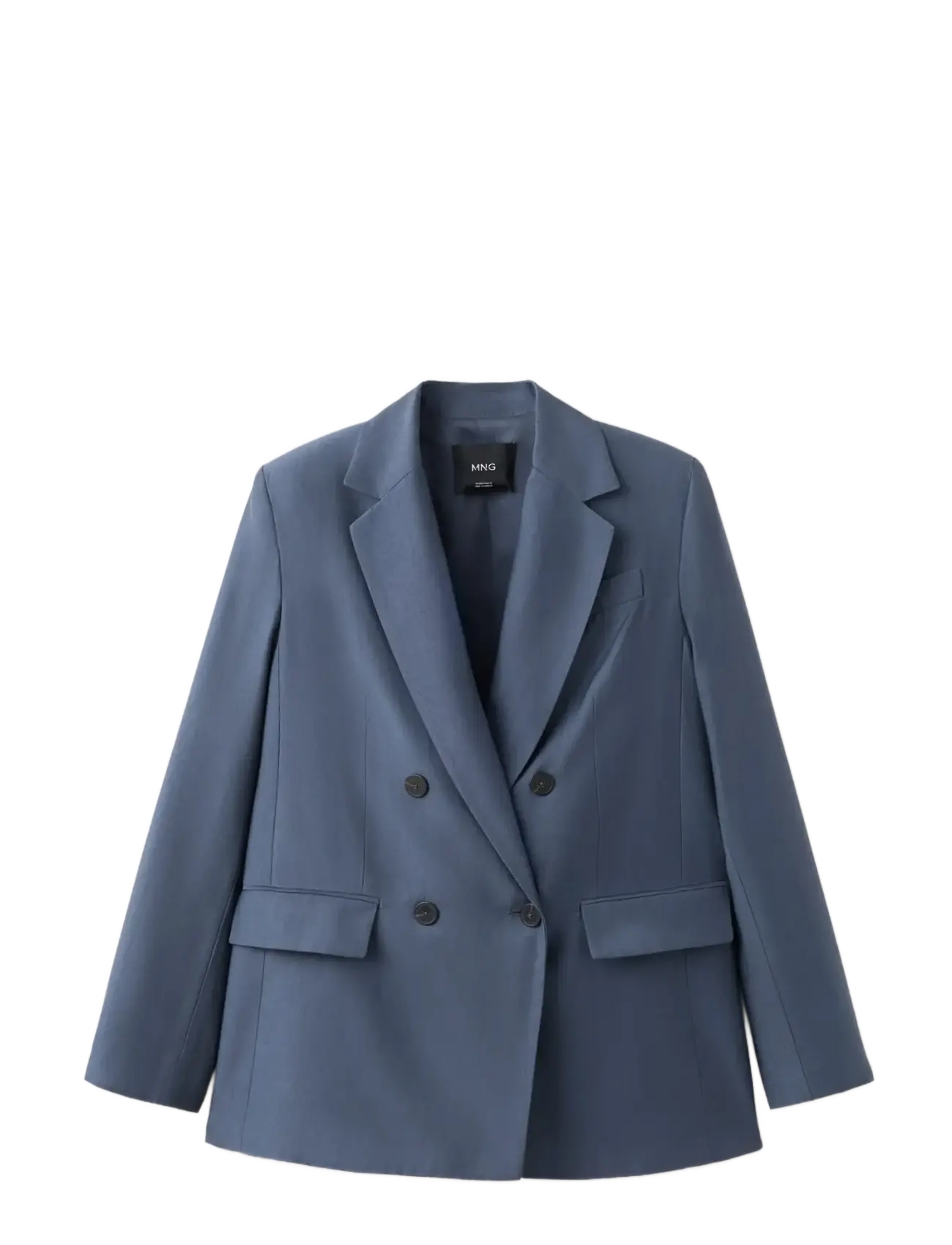 Mango - Straight-fit lyocell suit jacket - zweireihige blazer - medium blue - 1