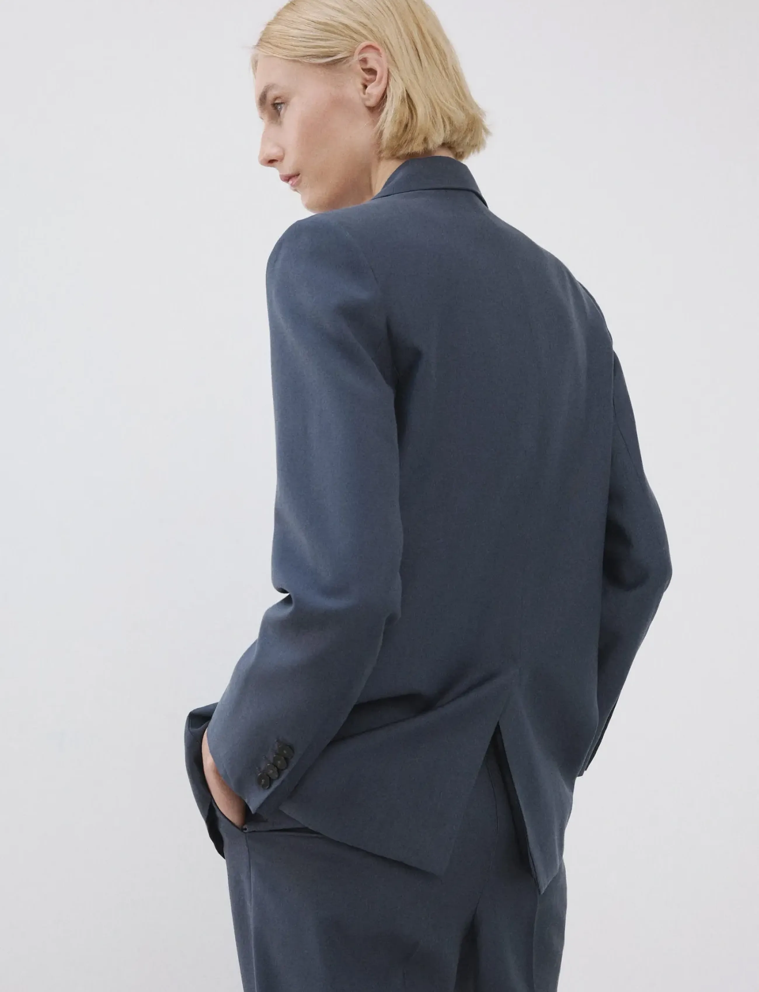 Mango - Straight-fit lyocell suit jacket - zweireihige blazer - medium blue - 2