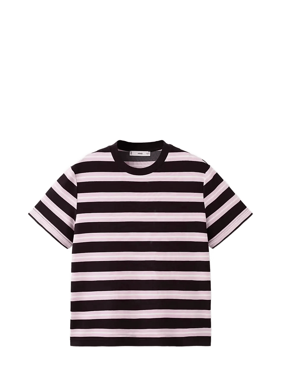 Mango - Striped short-sleeved t-shirt - t-shirts - brown - 1