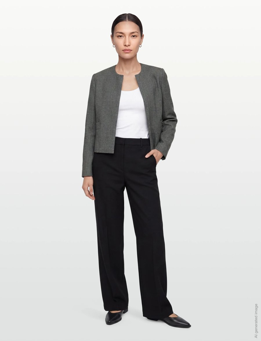 Mango - Crop suit blazer - korta kavajer - grey - 0