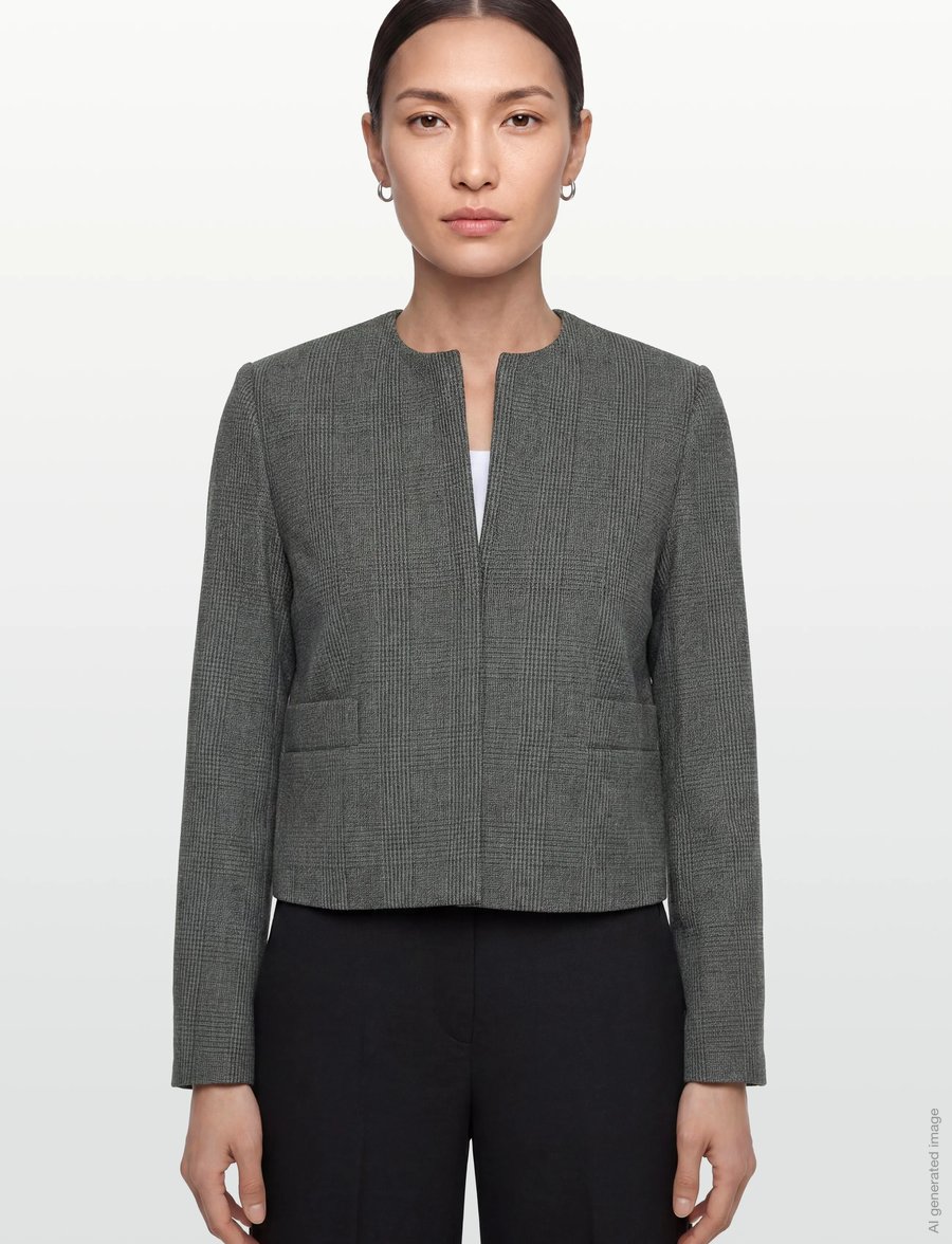 Mango - Crop suit blazer - korta kavajer - grey - 3