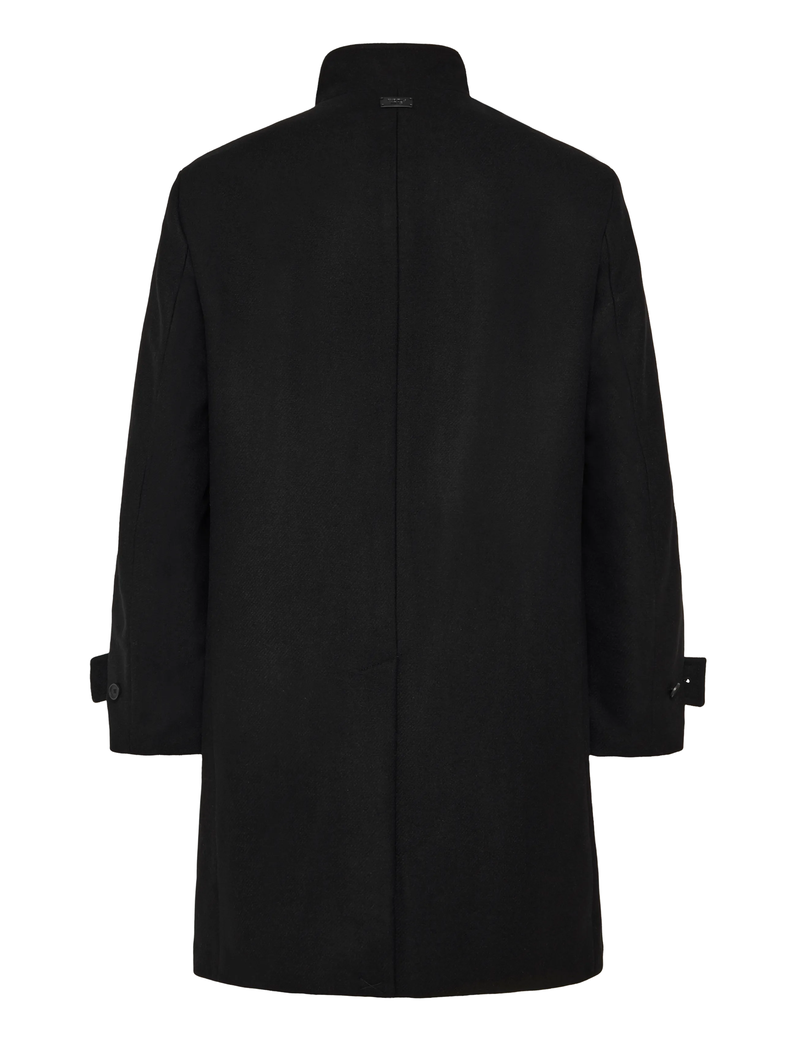 Mango - Wool funnel neck coat - black - 1