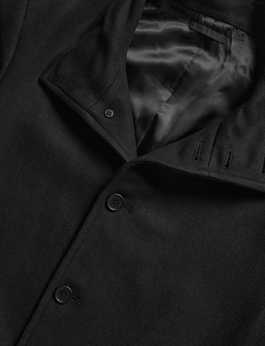 Mango - Wool funnel neck coat - ullrockar - black - 2