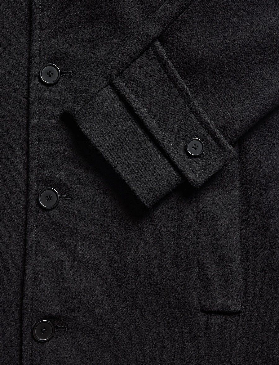 Mango - Wool funnel neck coat - ullrockar - black - 3