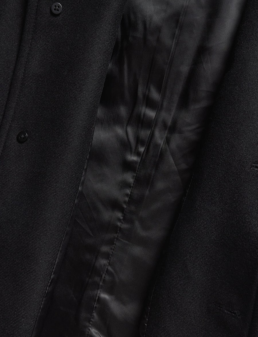 Mango - Wool funnel neck coat - ullrockar - black - 4