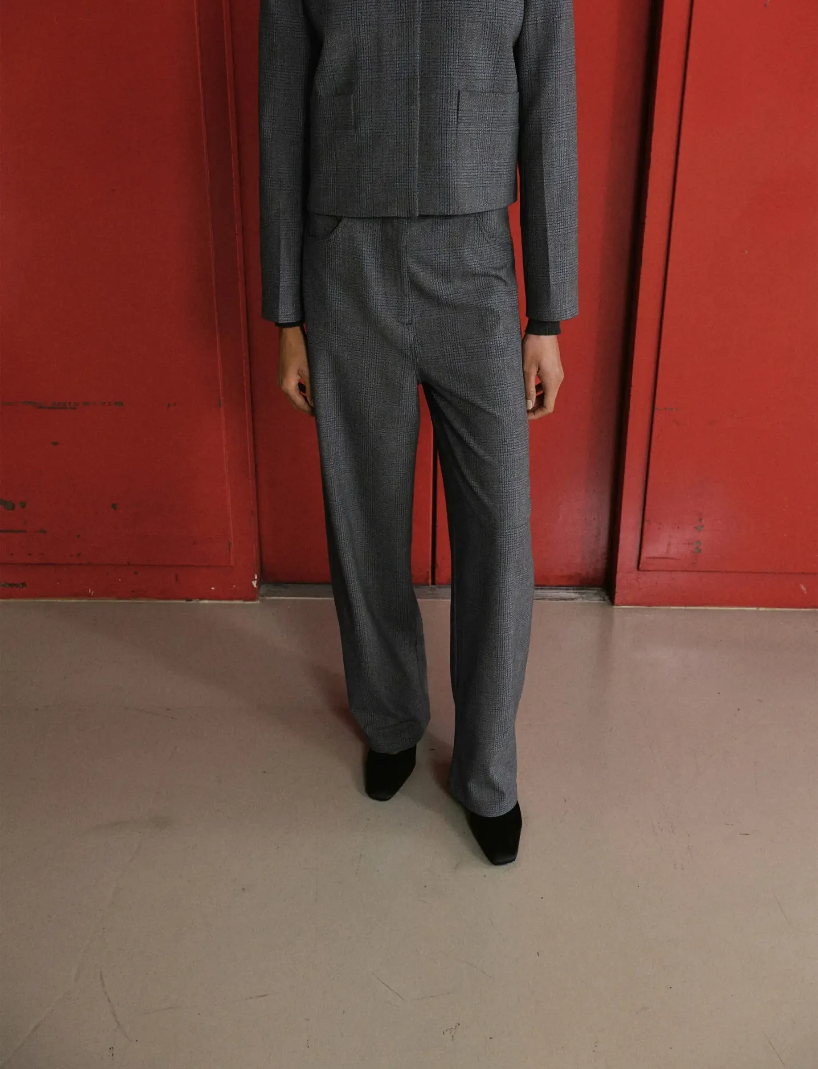 Mango Mid-Rise Suit Trousers, 38, Grey, Bukser > Jakkesætsbukser, Dame