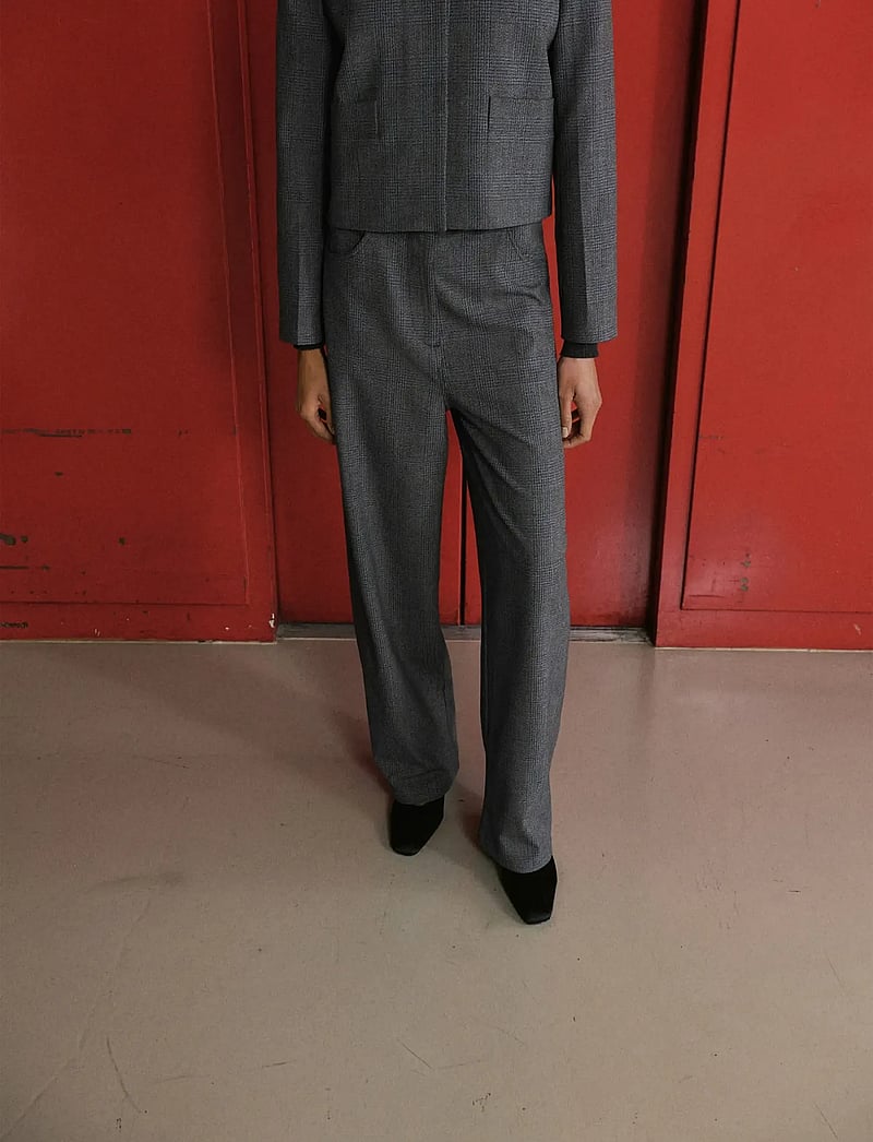 Mango - Mid-rise suit trousers - habitbukser - grey - 0
