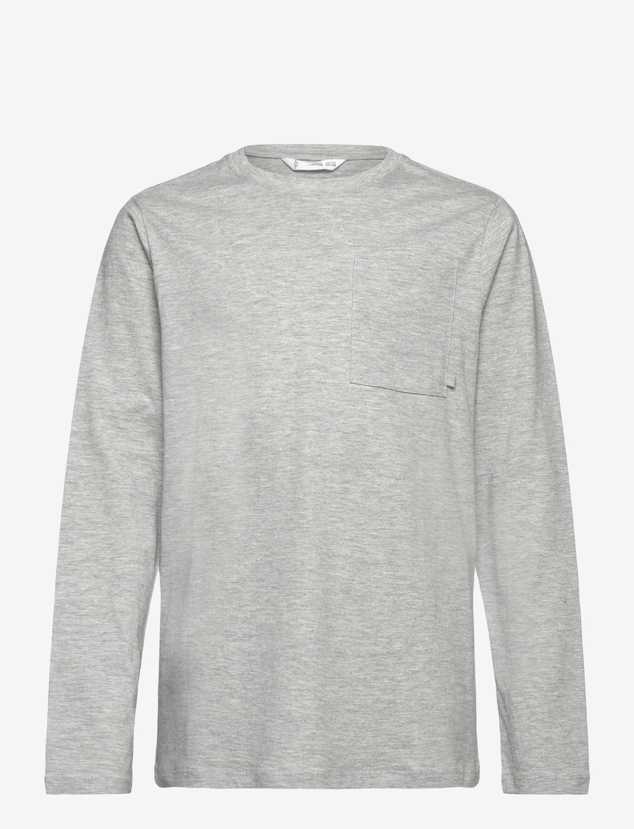 Mango - Long-sleeved t-shirt with pocket - langærmede t-shirts - medium grey - 0