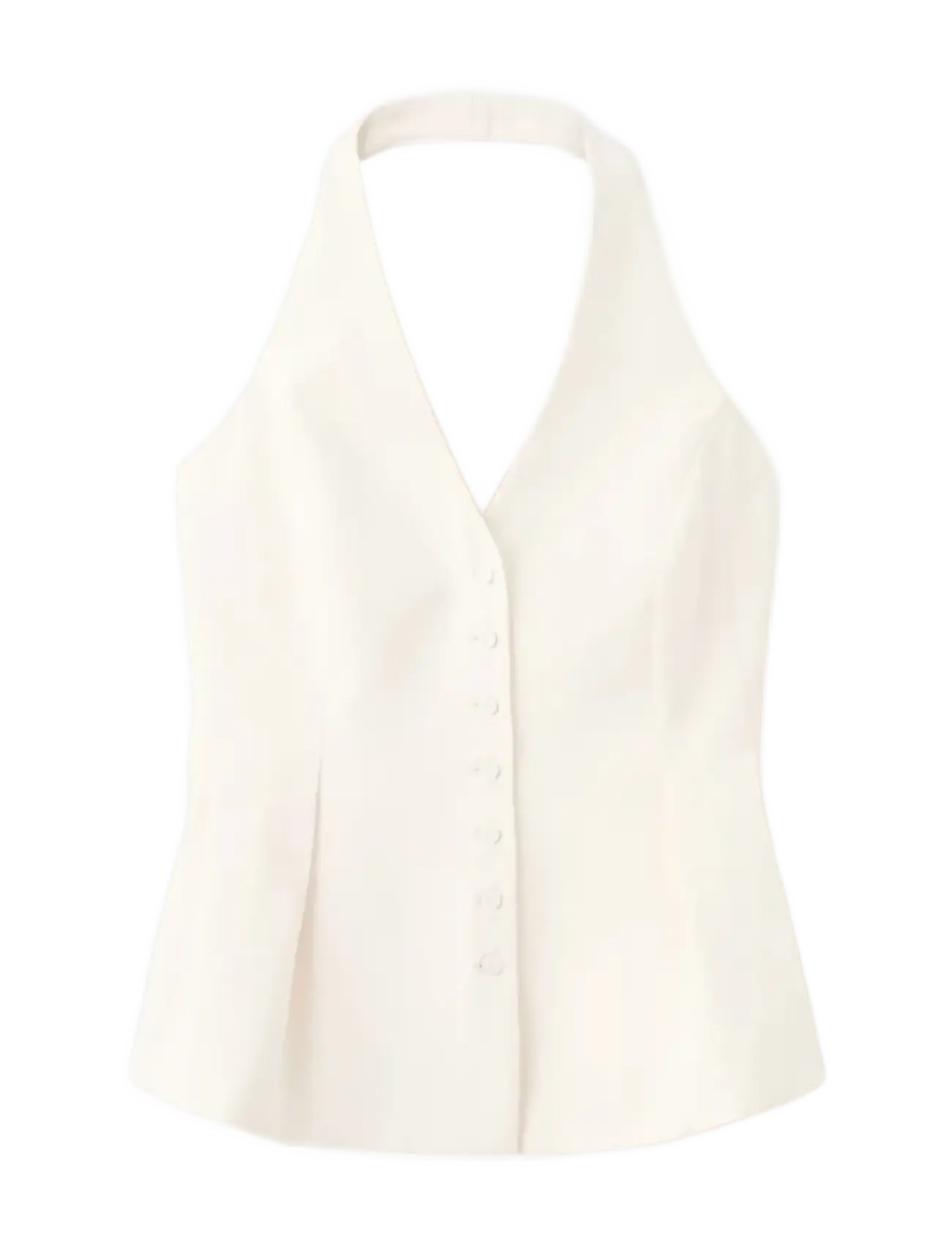 Mango Peplum top with halter neck - Kläder - YELLOW / cream