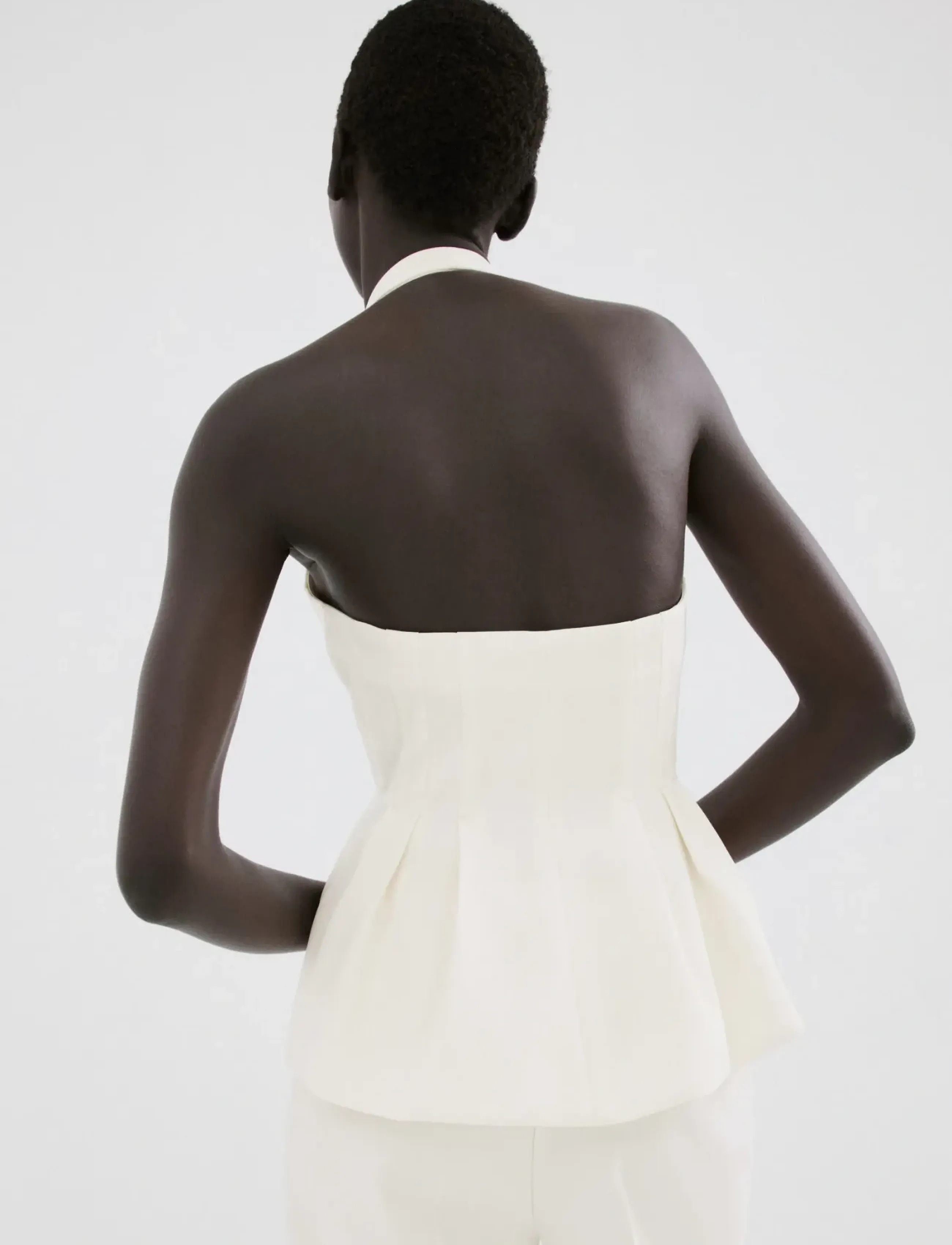 Mango - Peplum top with halter neck - Ärmlösa blusar - yellow - 2